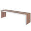Banc moderne en bois de noyer avec base en acier inoxydable - Polyvalent pour l'entrée, la chambre à coucher ou les sièges de salle à manger-754193360
