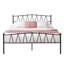 Structure de lit plateforme robuste en métal avec tête de lit, rangement sous le lit de 13,7 po, assemblage facile, aucun sommier requis-1692911067