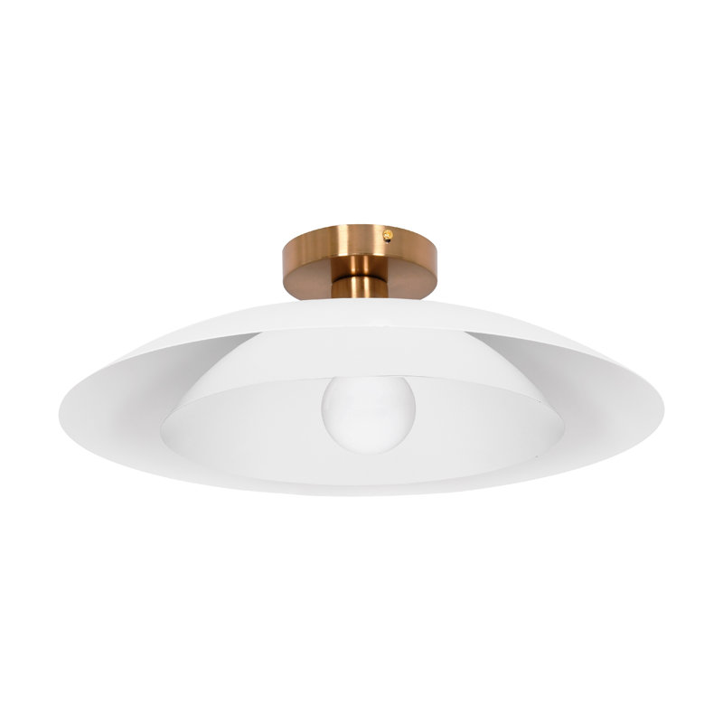 Royston 1 Light Semi Flush Mount, Matte White