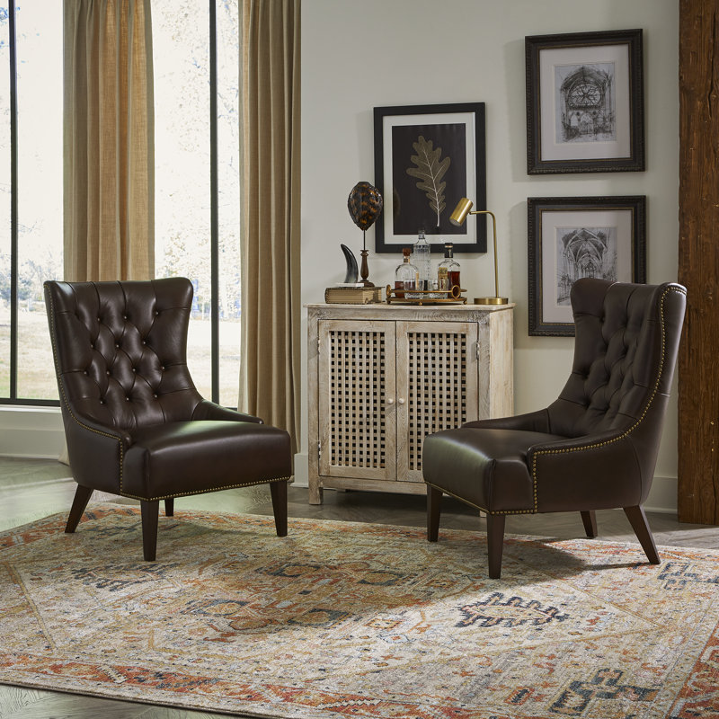 Fauteuil d'appoint en cuir Garrison - brun