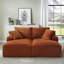 Double méridienne orange, compressible et sans assemblage, canapé-lit moelleux pour la lecture du salon de la chambre à coucher, confort de rembourrage à ressorts, style tissu velours côtelé