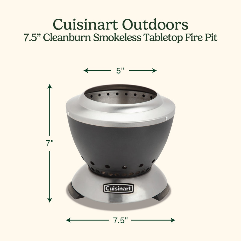 7.5-In. Cleanburn Smokeless Outdoor Tabletop Fire Pit with Dual Fuel Compatibility