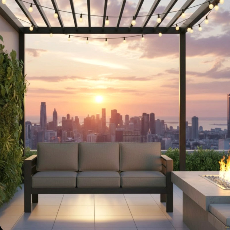 Canapé de patio 75 po 3 places toutes saisons en métal