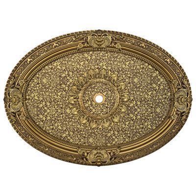 Golden Laurel Oval Ceiling Medallion 43 inch