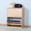 Armoire à chaussures en bois pour entrée, armoire de rangement à chaussures avec 2 portes rabattables, couleur chêne 20,94 x 9,45 x 43,11 po