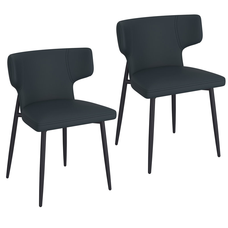 Chaise d'appoint rembourrée Lewell, Noir