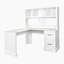 Bureau d'ordinateur à domicile avec huche, finition blanc antique