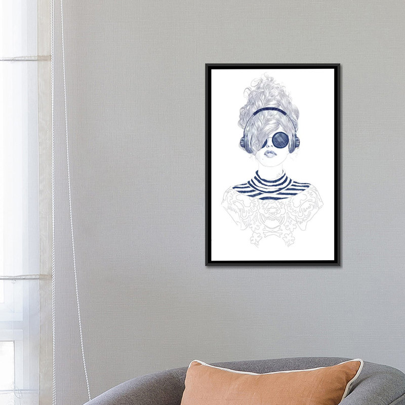 « groove baby », art sur toile, H 26 po x l 18 po x P 1,5 po, Toile avec cadre noir, Non mat