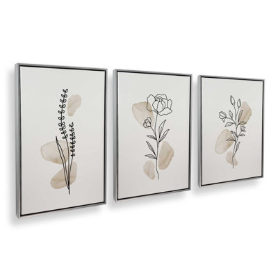 Croquis de fleurs froides, ensemble de 3 impressions
