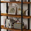 Bibliothèque étagère industrielle de 83 po x H 41 po pour salon, bureau et cuisine