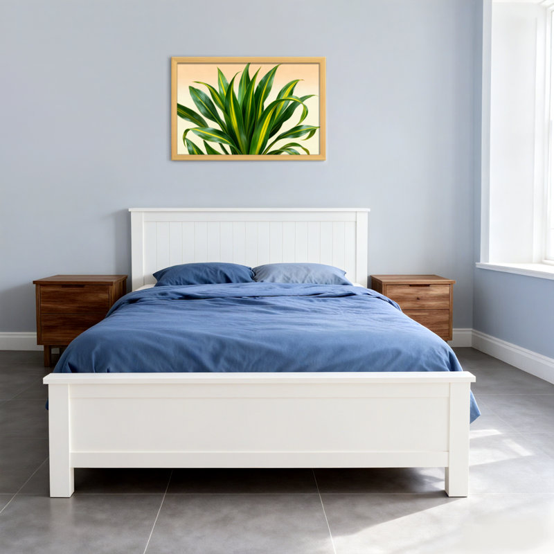 Plantes et fleurs - Motif de feuilles vertes et jaunes, H 16 po x l 24 po, Toile tendue, Ne s’applique pas