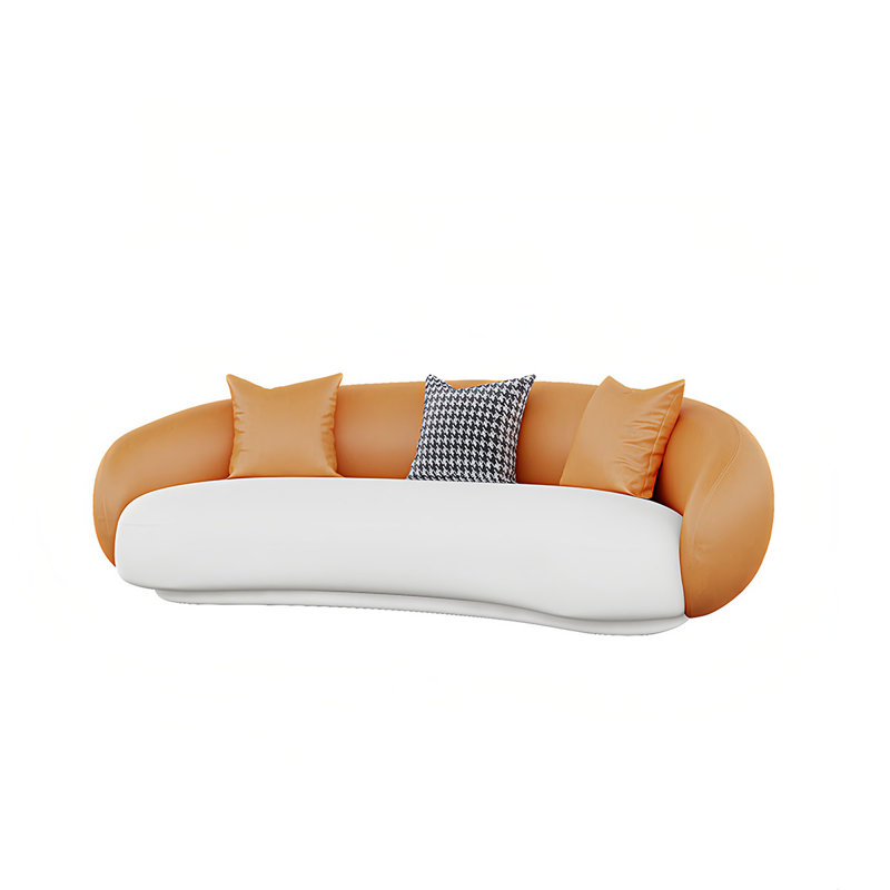 Barratt, 23.62" H x 94.48" W x 29.52" D, Blanc / Orange