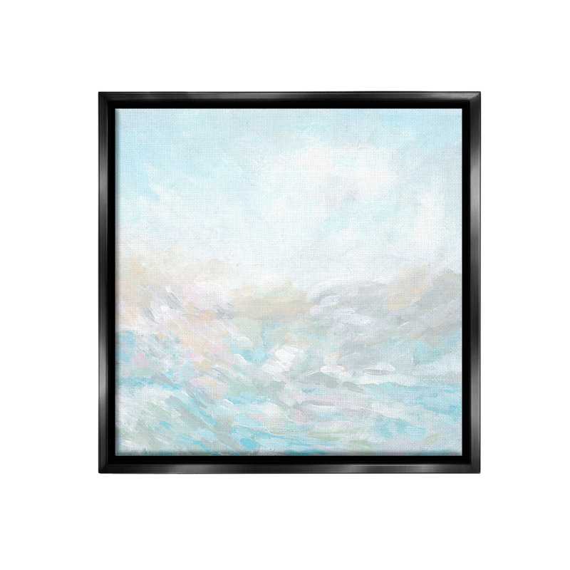 «Abstract Waves» par June Erica Vess sur toile, H 25 po x l 25 po, Cadre flottant noir de jais