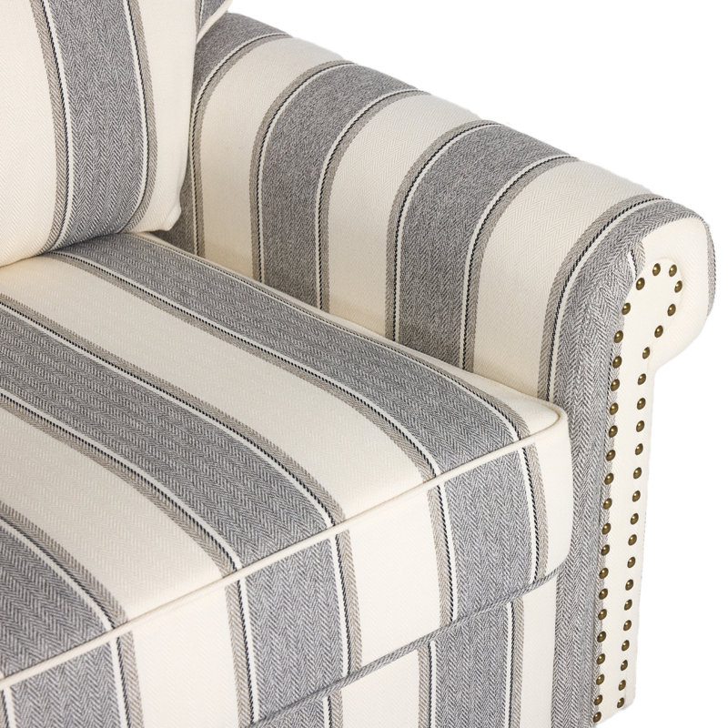 Fauteuil pivotant à 360 degrés, Rayures, gris clair
