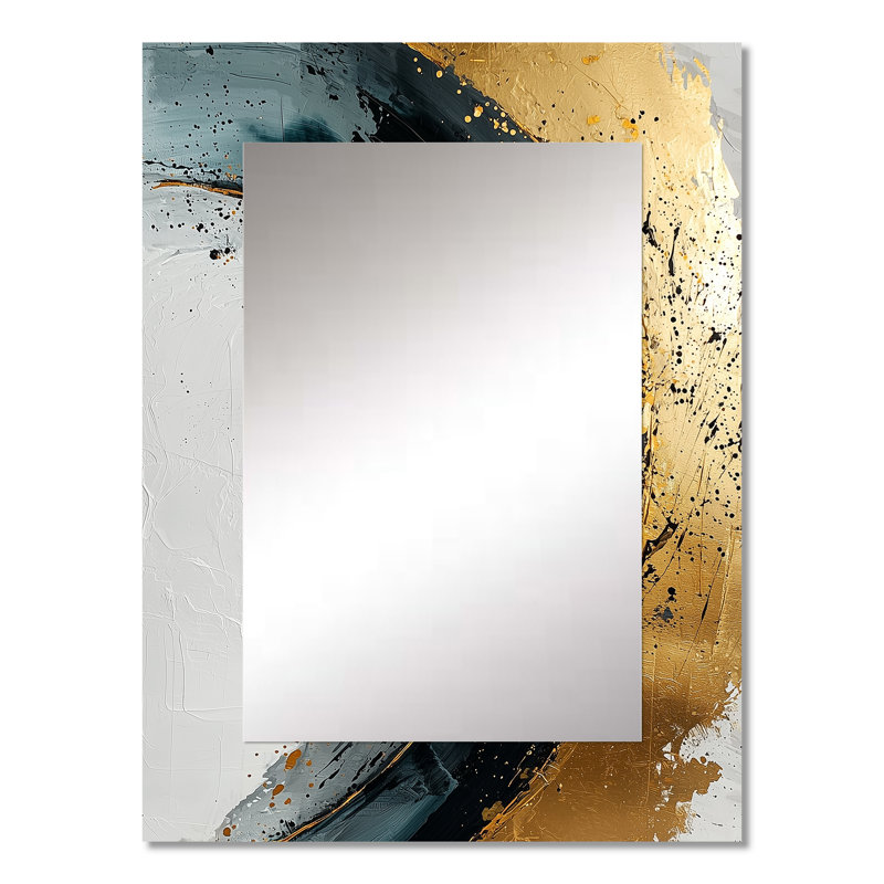 Yin et Yang noir en spirale I - signe du zodiaque chinois, miroir mural unique, moderne et contemporain, impression sur métal