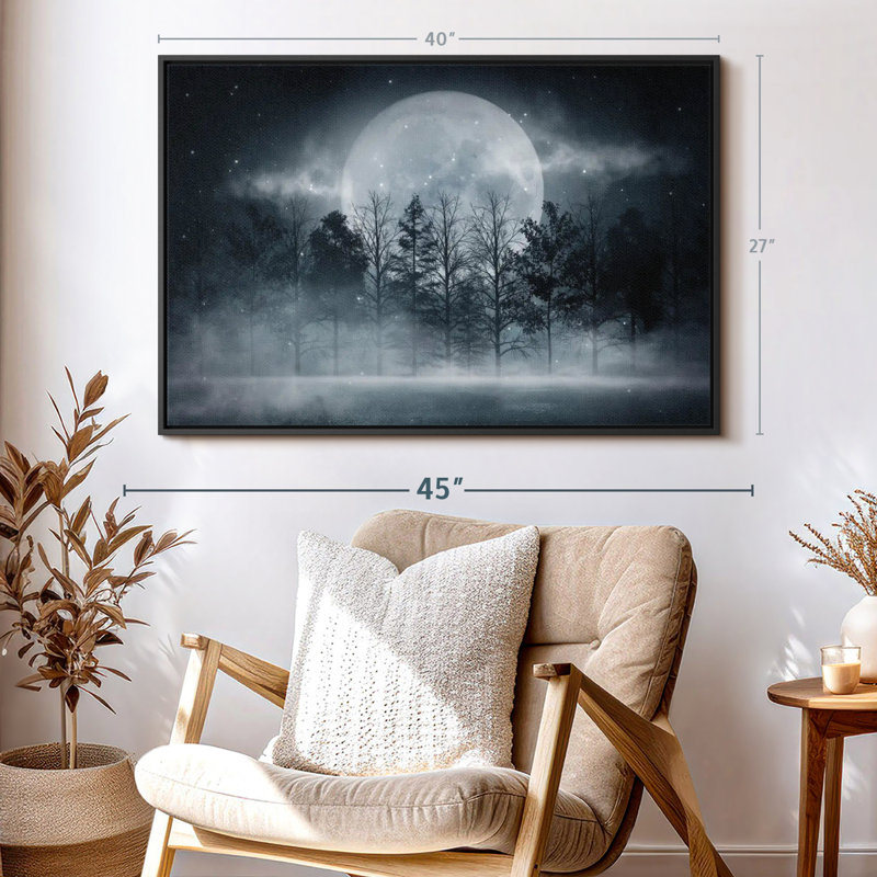 «Dark Forest Moonlight Wall Art», H 27 po x l 40 po