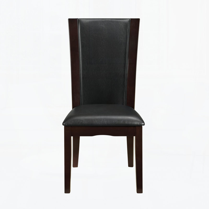Chaises d'appoint de salle à manger modernes et contemporaines en simili cuir massif (ensemble de 2), Brun foncé, espresso