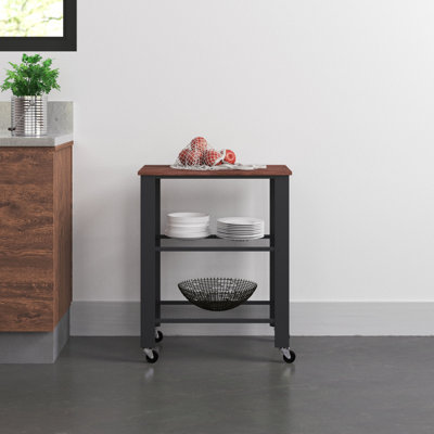 Chariot de cuisine avec plateau en bois massif Reedsburg
