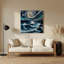 Art mural en métal Coastal Coastal Night Sky Gray-1140844674