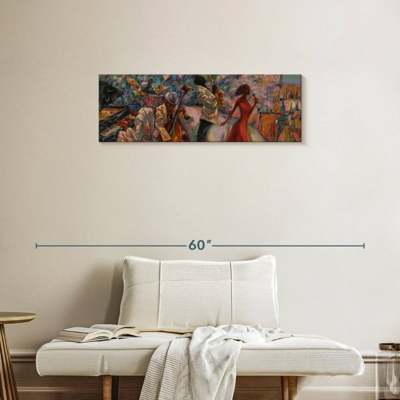 Jazz Lounge sur toile, H 12 po x l 36 po x P 1,25 po