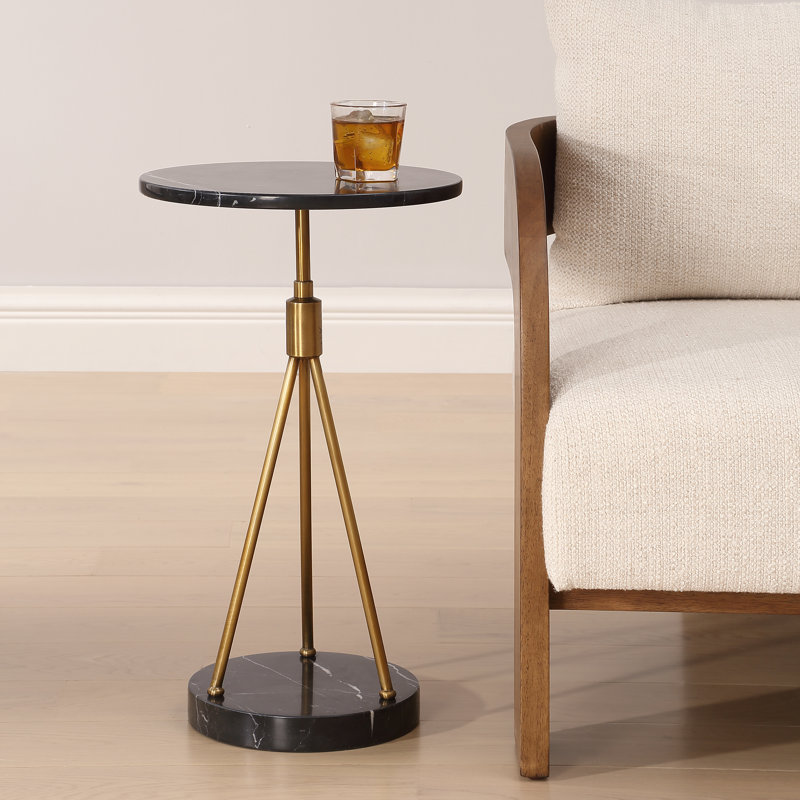 Tenafly Black Marble Accent Table
