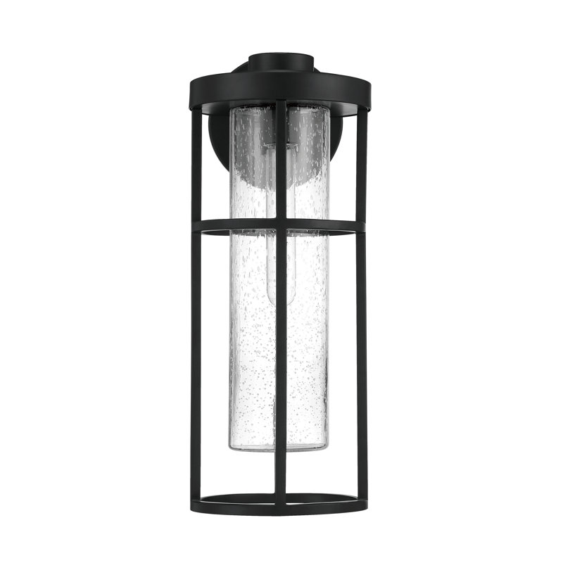 Lanterne murale d'extérieur en verre ensemencé Encompass, H 18,33 po x l 7 po x P 8,88 po, Minuit