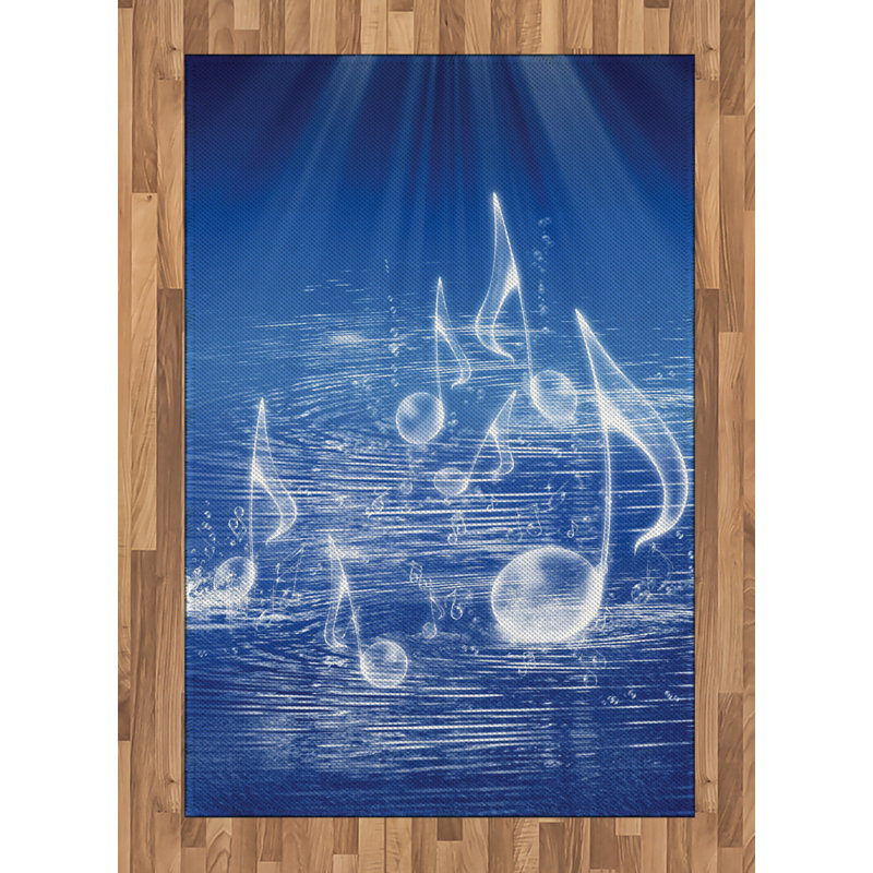 Ocean High Density Long Fiber Poly Threads Decorative Area Rug Carpet, Rectangle 4' x 5'8"