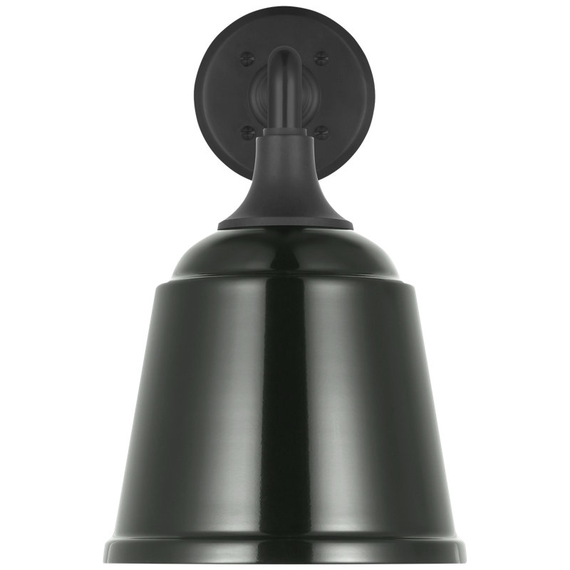Thomas O'Brien, "Academy 17.5" Mack Barn Light in Matte Black with 16" Rockhouse Shade, 13.25" H x 8" W x 21.25" D, Green