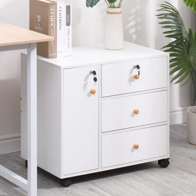 Ladessa 60cm Wide 3 -Drawer Mobile File Cabinet
