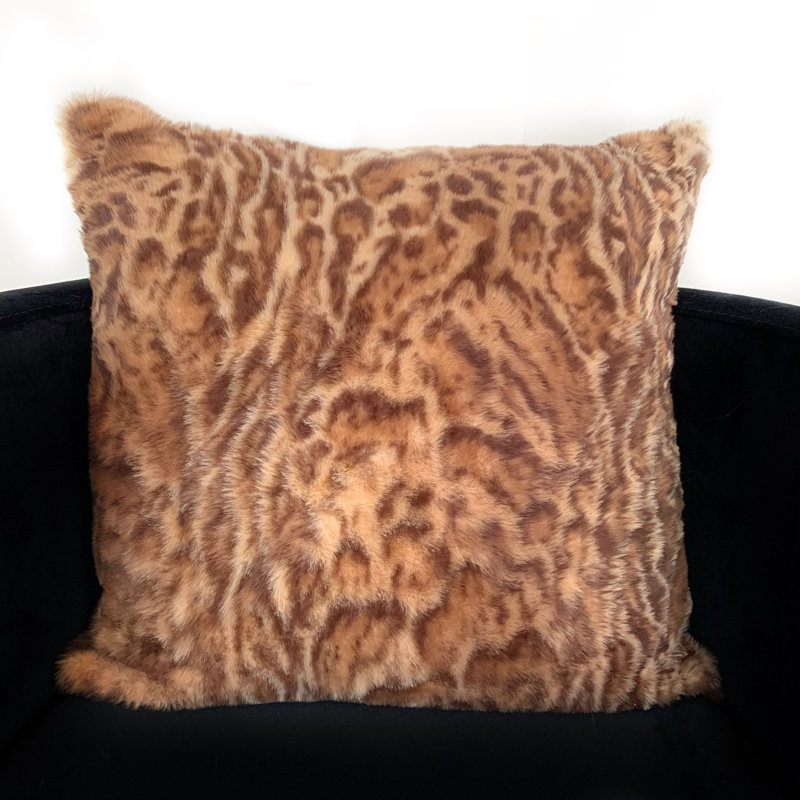 Jungle Cat Animal Print Reversible Throw Pillow, 16" x 16"