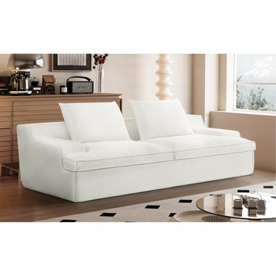 Canapé 4 places en mousse de velours côtelé, ergonomique, large, sans assemblage, pour utilisation dans le salon