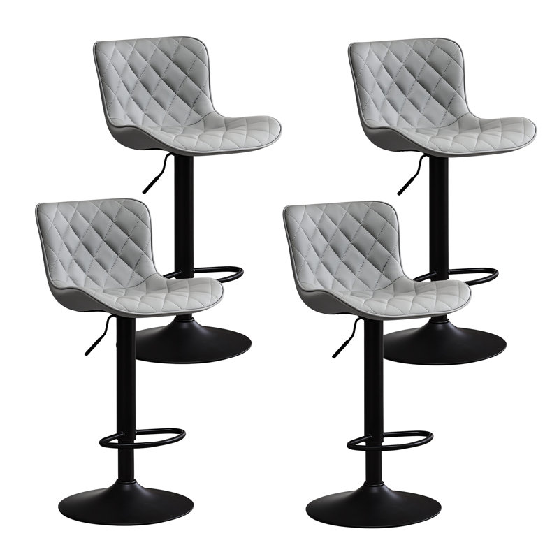 Tabourets de bar pivotants à hauteur réglable, tabourets de bar modernes en cuir, tabouret de comptoir rembourré, Gris