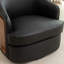 Faux Leather Swivel Barrel Chair-533347387