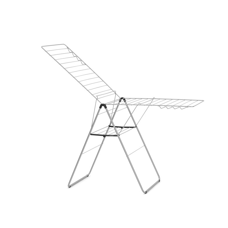 Brabantia HangOn Foldable Clothes Drying Rack - 82 Feet (25m), Metallic Gray