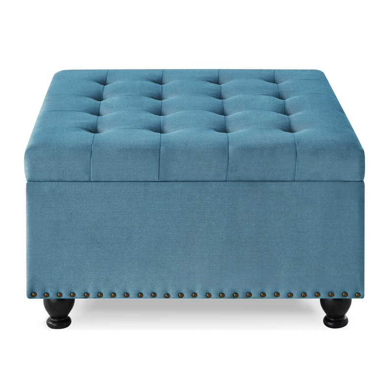 Rangement bleu avec capitonnage et pieds rembourrés, Light Blue