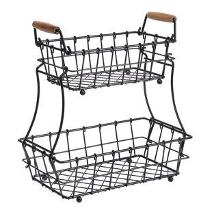 2-Tier Metal Rectangle Countertop Wire Basket