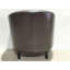 Luxueux fauteuil d'appoint demi-tonneau en similicuir avec repose-pieds pour la vie moderne