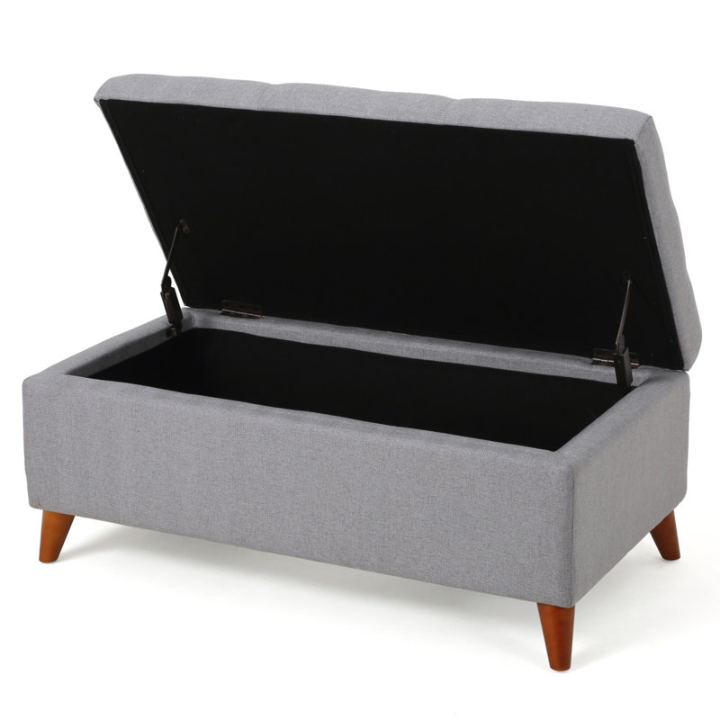 Tallu Upholstered Ottoman, Light Gray