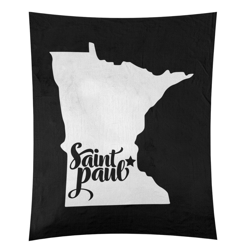 Tapisserie murale Saint Paul Minnesota, H 27,5 po x l 37,5 po, Noir