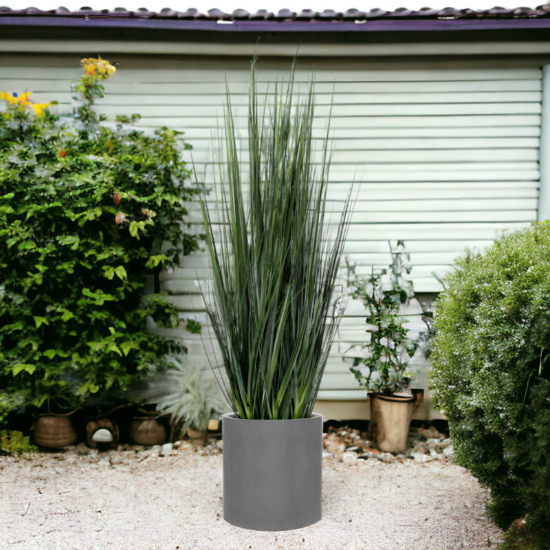 Pot à fleurs en fiberstone Pelley, Gris, H 20 po x l 20 po x P 20 po