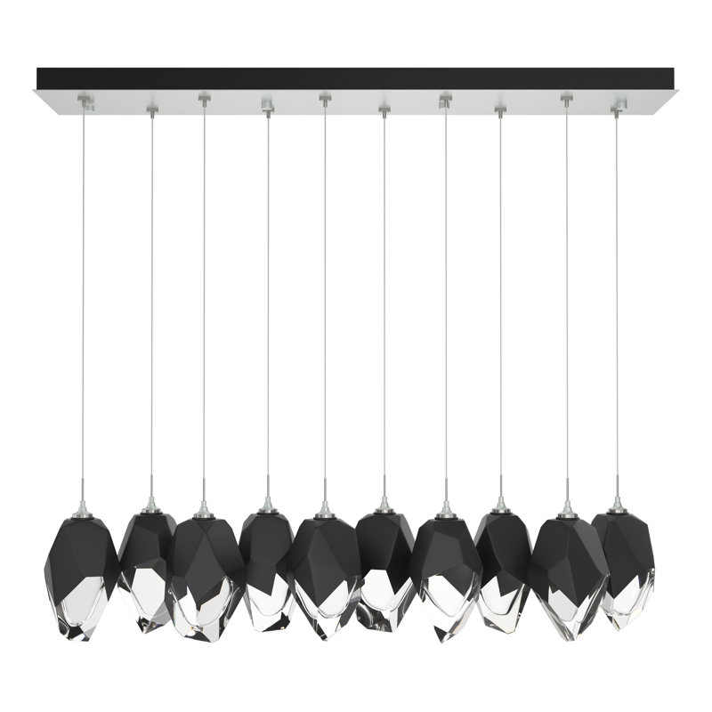 Chrysalis Kitchen Island Geometric Pendant, Vintage Platinum, Black, 15" - 80"