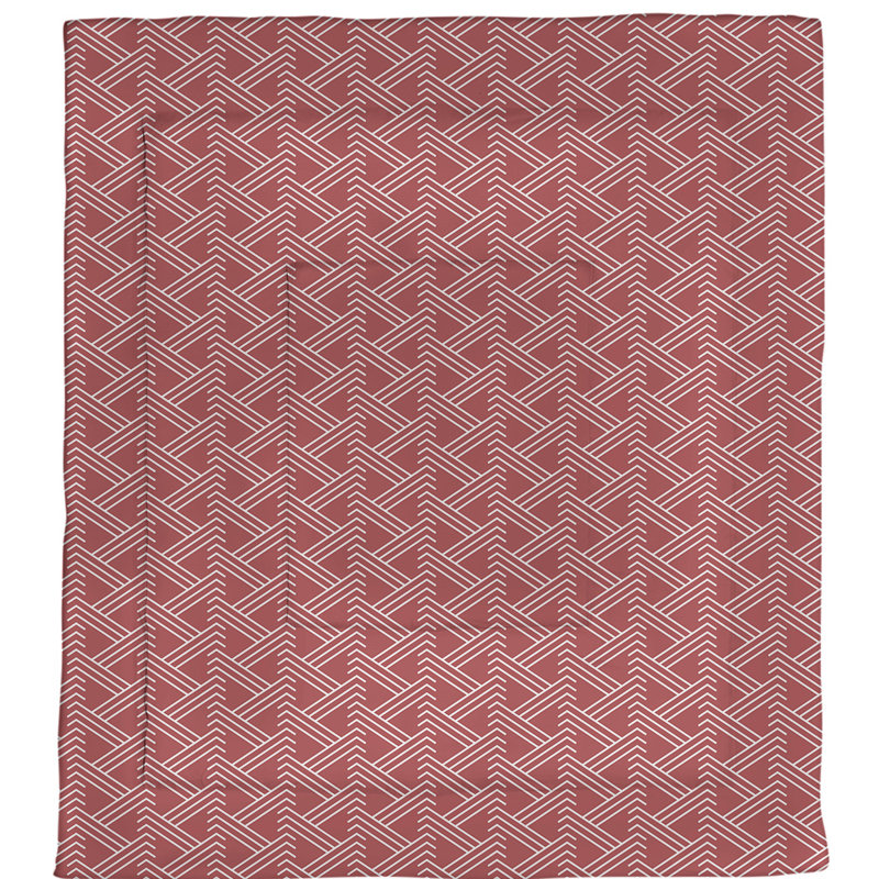 Édredon simple réversible en microfibre à motif Zig Zag, Édredon grand, Rouge/blanc