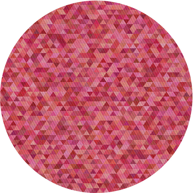 Tapis décoratif rose géométrique Rybicki, Rond 3 pi