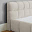 Très grand lit plateforme tapissier avec tête de lit, tissu chenille épais et structure solide