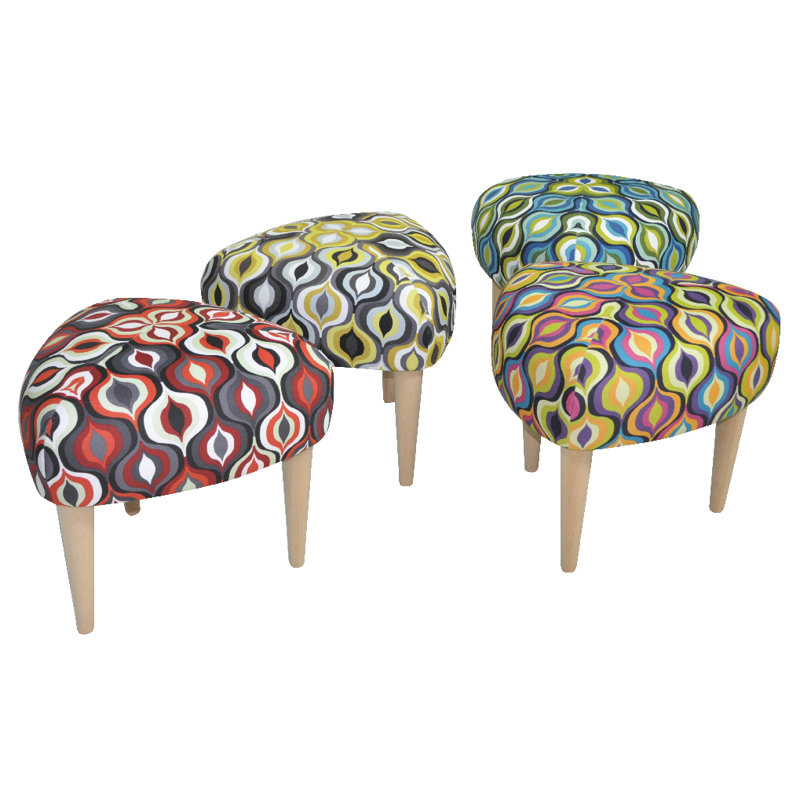 Solid + Manufactured Wood Accent Stool, Pink