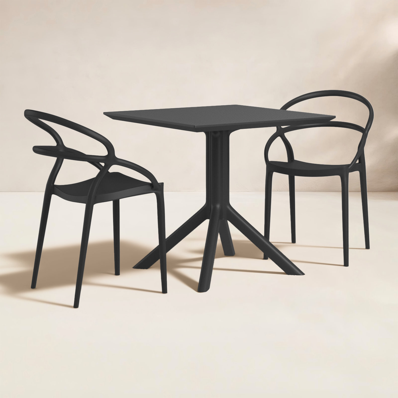 Farrah 32" Patio Bistro Set, Black
