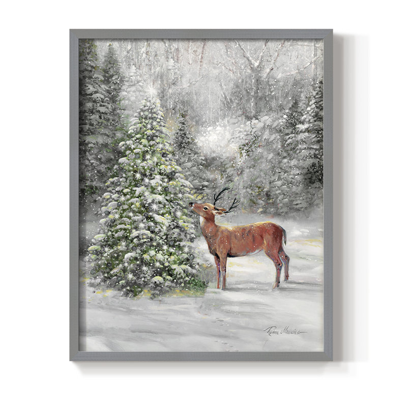 Winter Wonder Framed Print - Solid Wood, 15" H x 12" W, Gray
