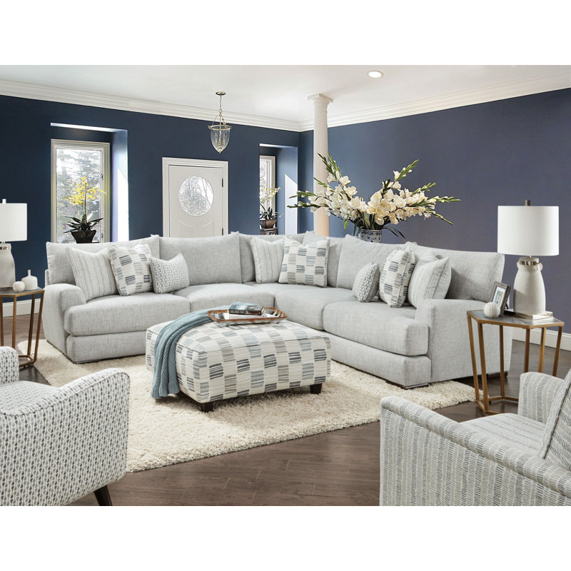 111.4" W Transitional Sectional, Gray