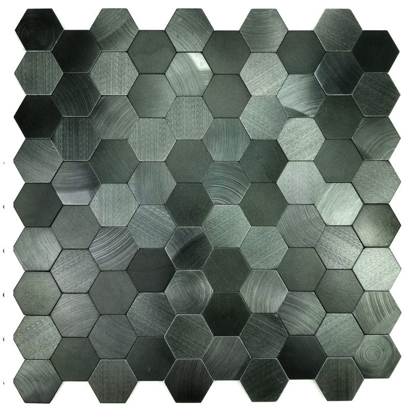 Carreau de mosaïque auto-adhésif en métal 12 po x 12 po Enchanted Metals, Bleu espace