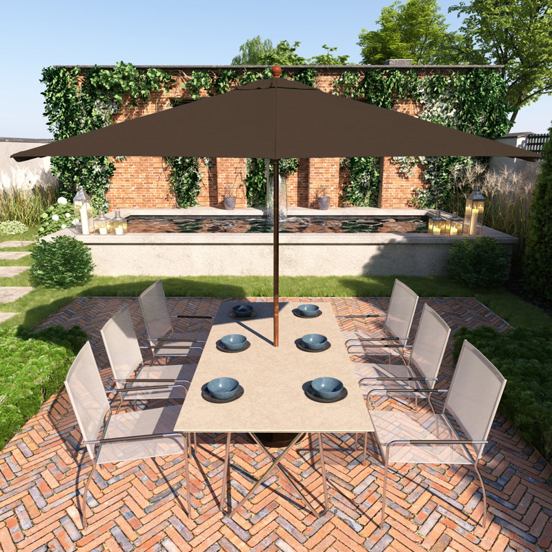 Parasol de patio en bois 11 pi, Cacao